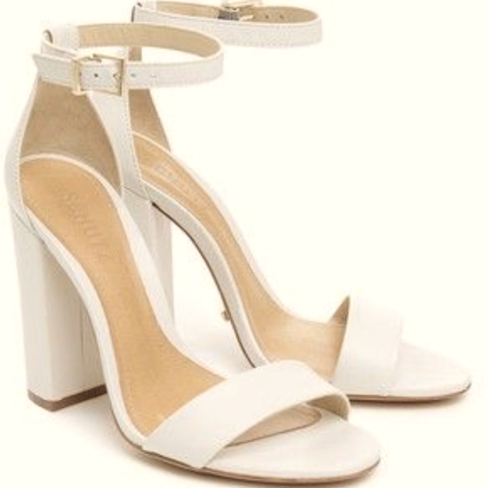 Schutz Edina White Shoes (Worn Once on a Runway)